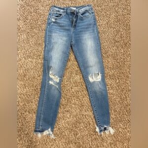 Flying Monkey Women's Distressed Denim Skinny Jeans